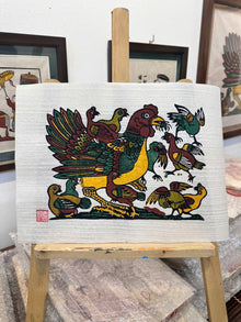 Dan Ga Me Con – Gallina con sus polluelos | Arte folclórico tradicional Dong Ho