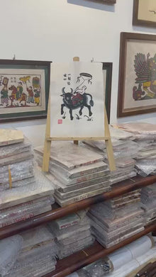 Niño pastor volando una cometa – Arte folclórico tradicional Dong Ho